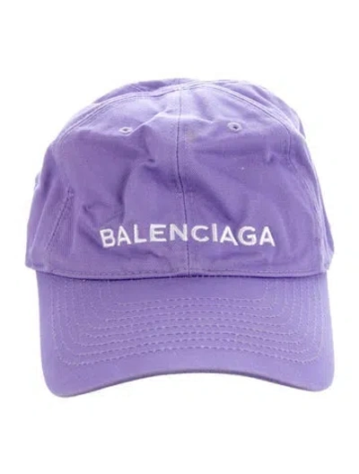 Pre-owned Balenciaga Women's Cotton Baseball Hat In Purple