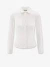 Balenciaga Long Sleeve Corset Shirt With Collared Design In White
