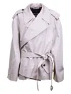Shop Balenciaga Women's Cotton Cropped Trench Coat