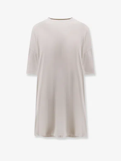 Balenciaga Women Cotton Jersey Semi Fitted Short Dress In White