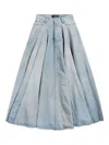 Balenciaga Maxi Skirt With Innovative Design And Five-pocket Style In Blue