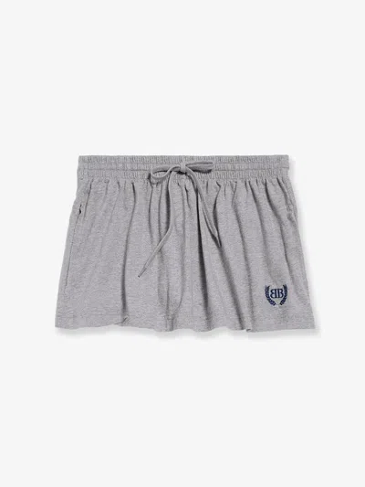 Balenciaga Women Cotton Miniskirt In Gray