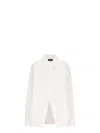 Balenciaga White Shirt With Pointed Collar And Front Slit In Cotton Woman