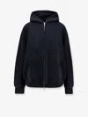 Balenciaga Flipped Uni Logo Embroidered Cotton Fleece Zip-up Hoodie In Black