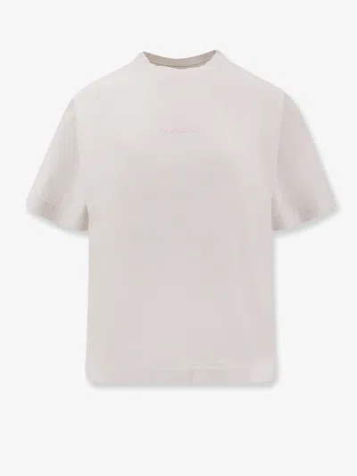 Balenciaga Women Cotton T-shirt In Neutral