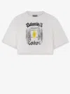 Balenciaga Cotton Salon De Couture Cropped T-shirt In White