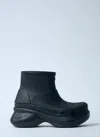 Balenciaga Crocs Bootie Rubber Ankle Boots In Black