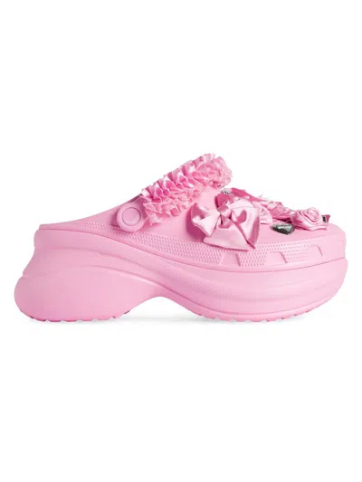 Balenciaga Women's Crocsa Jibbitza Mules In Pink