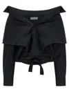 Balenciaga Off Shoulder Crop Shirt Long Sleeves In Black