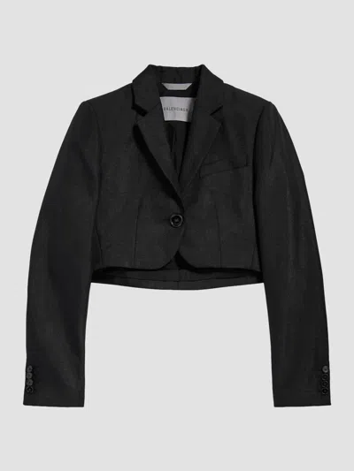 Balenciaga Women's Cropped Blazer In Black
