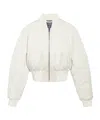 Balenciaga Cropped Bomber Jacket In Technical Faille In Neutral