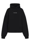 Balenciaga Logo Embellished Cropped Hoodie In Black