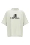 Balenciaga Cotton Tshirt With Logo Print In White