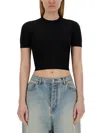 Balenciaga Cropped Shirt In Black