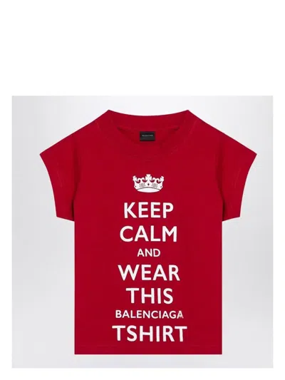BALENCIAGA WOMEN'S CROPPED T-SHIRT KEEP CALM