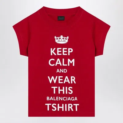 BALENCIAGA WOMEN'S CROPPED T-SHIRT KEEP CALM