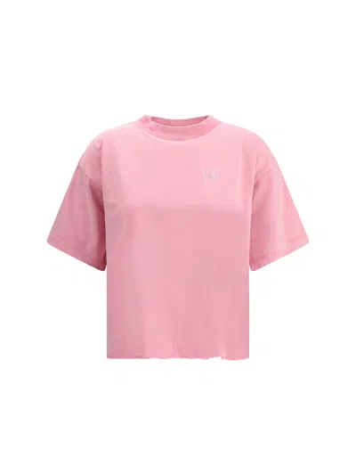 Balenciaga Women Cropped T-shirt In Pink