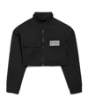 Balenciaga Cropped Technical Faille Track Jacket In Black