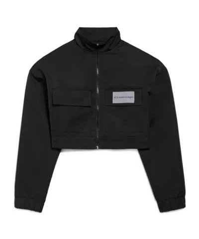 BALENCIAGA WOMEN'S CROPPED TRACKSUIT JACKET IN BLACK