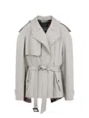 Balenciaga Beige Cropped Trench Coat In Cotton Twill Women