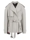 Balenciaga Cropped Trench Coat In Beige
