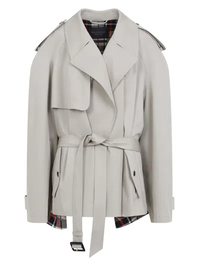 BALENCIAGA WOMEN'S CROPPED TRENCH COAT