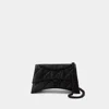 Balenciaga Crush Small Quilted Chain Shoulder Bag In Black