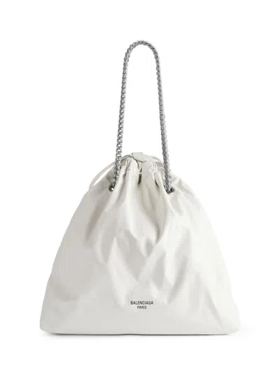 Balenciaga Women's Crush Medium Tote Bag In White