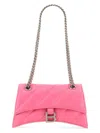 Balenciaga Small Crush Quilted Chain Shoulder Bag In Pink