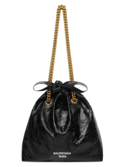 Balenciaga Women's Crush Small Tote Bag In Black