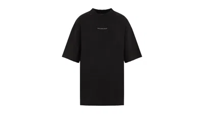 Pre-owned Balenciaga Women's Crystal Logo T-shirt In Black