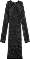 Balenciaga Crystal Mesh Mini Dr In Black