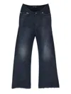 Balenciaga Women Blue Five-pocket Jeans With Curved Waist And Faded Effect In Cotton Woman In Blue