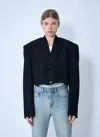 Balenciaga Black Cut Off Single Breasted Jacket In Black
