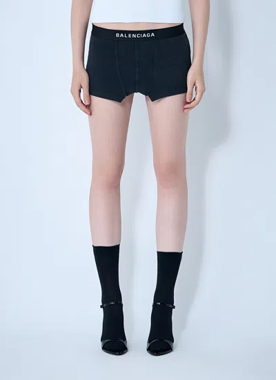 Balenciaga Women Cut-off Brief Mini Skirt In Black