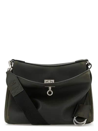 Balenciaga Women's Dark Leather Small Rodeo Messenger Crossbody Bag