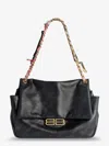 Balenciaga Women Darling Leather Shoulder Bag With Bb Logo On The Front In Black