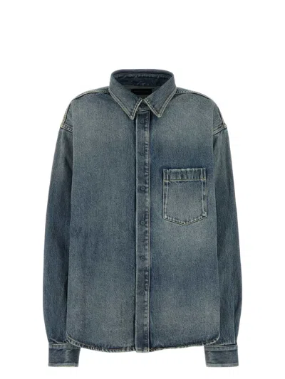 BALENCIAGA WOMEN'S DENIM COTTON SHIRT