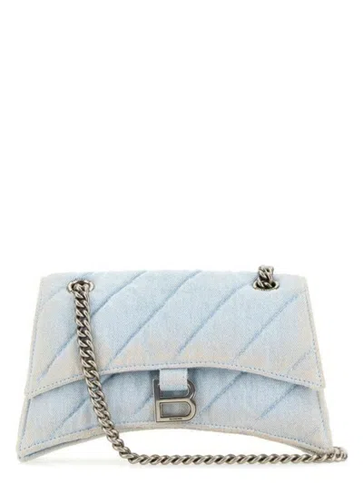 BALENCIAGA WOMEN'S DENIM CRUSH S SHOULDER BAG