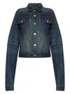 Balenciaga Fitted Denim Jacket Chest Pockets In Blue