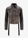Balenciaga Lace-up Denim Jacket In Gray