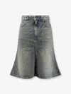 Balenciaga Denim A-line Midi Skirt In Blue