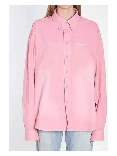 BALENCIAGA WOMEN'S DENIM OVERSHIRT