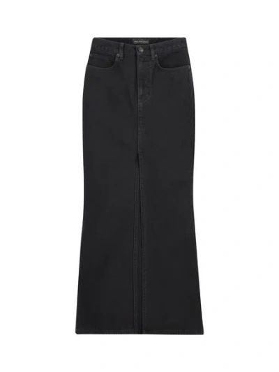 Balenciaga Denim Skirt In Black