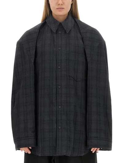 Balenciaga Women Detachable Shirt In Grey