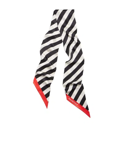 Balenciaga Women's Diagonal Stripes Scarf In Black/beige In Multi