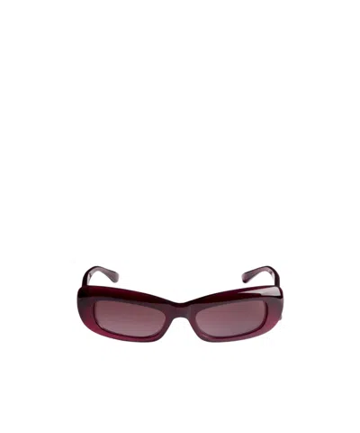 Balenciaga Women's Diva Rectangle Sunglasses In Dark Burgundy