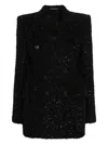 Balenciaga Women's Tweed Button Up Jacket In Black