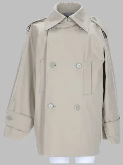 Balenciaga Women's Double-breasted Cotton Trench Coat In Neutral