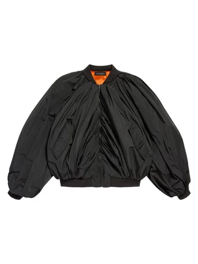BALENCIAGA WOMEN'S DRAPED BOMBER JACKET